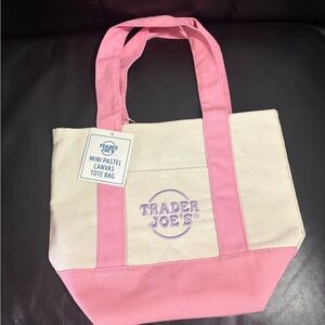 Trader Joe’s Pink and Cream Canvas Tote